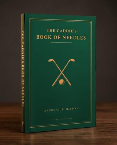 The Caddie's Book of Needles hardcover: matte dark-green boards with the title and crest printed in gold